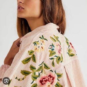 NWT Free people floral embroidered shacket